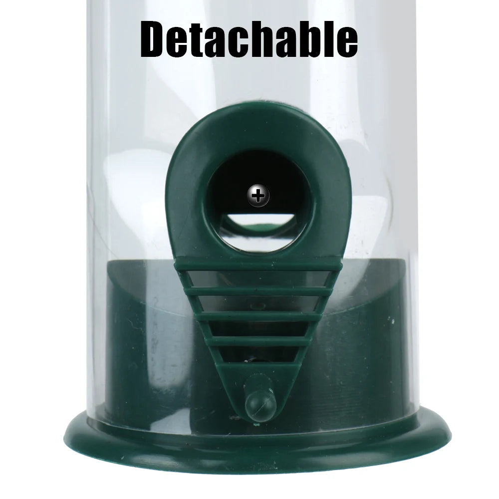 AVIVENTO Vogelfutterspender für Außen | Hängend | Transparentes Design | Wetterfest | Garten Vogelhaus