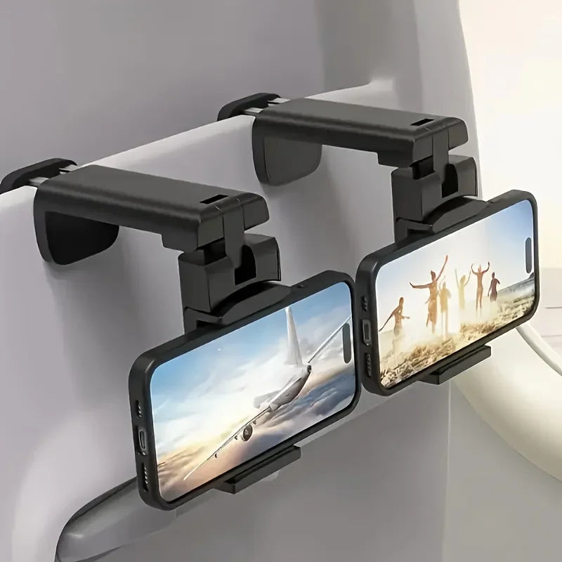 TravelFlex Handyhalterung | Faltbarer Smartphone-Halter mit Klemme | 360° Drehbar | Für Flugzeug & Reisen