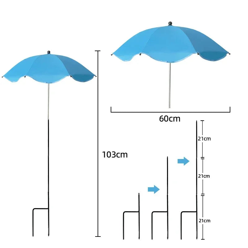 Florashade Pflanzen Sonnenschirm | Verstellbarer Pflanzenschutz | UV-Schutz Schirm mit Erdspieß | Wetterfest | Ø 60 cm