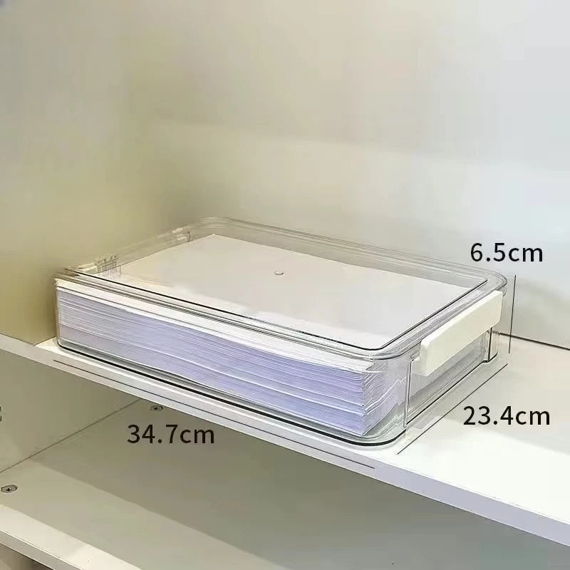 ClearStack Dokumentenbox A4 | Transparent | Stapelbar | Staubgeschützt
