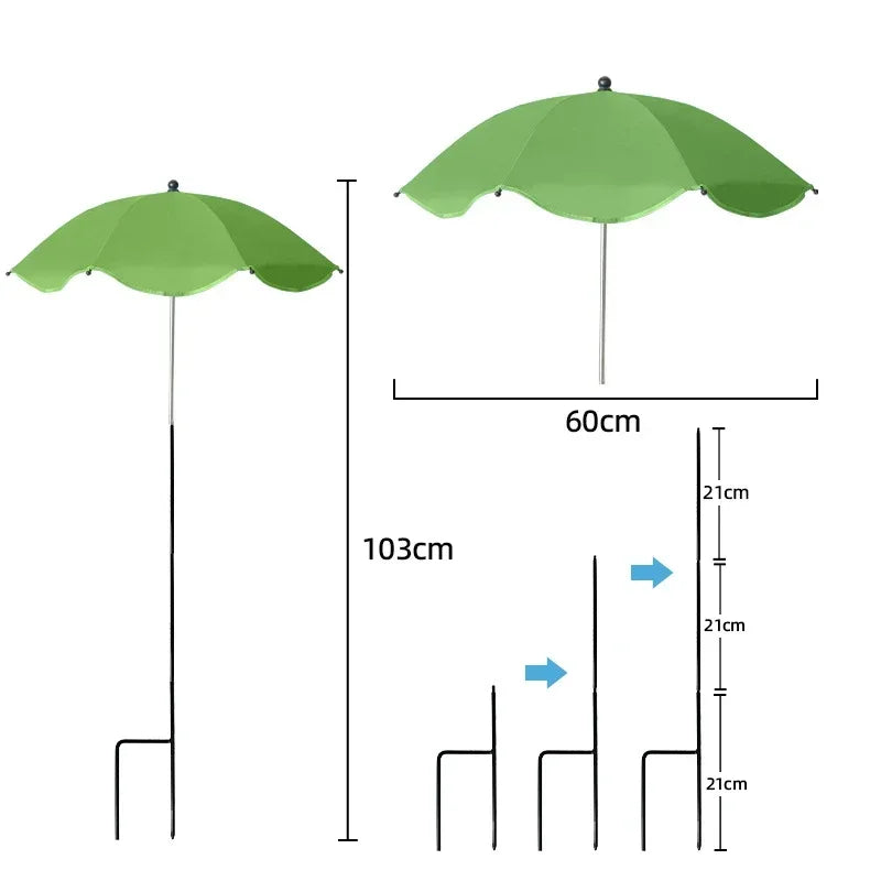 Florashade Pflanzen Sonnenschirm | Verstellbarer Pflanzenschutz | UV-Schutz Schirm mit Erdspieß | Wetterfest | Ø 60 cm