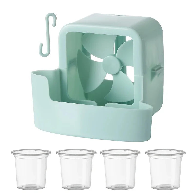 Breezora Ventilator Kühlbox-Aufsatz | 4 Eisbehälter | Hängendes Ventilator-Kühlzubehör für stärkere Luftkühlung