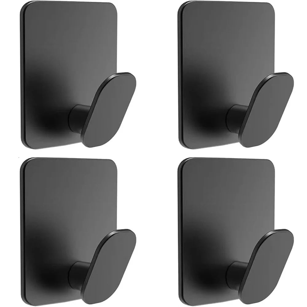 Hookivo Self-Adhesive Stainless Steel Wall Hooks | Heavy Duty | No Drilling | For Bathroom, Kitchen & Wardrobe