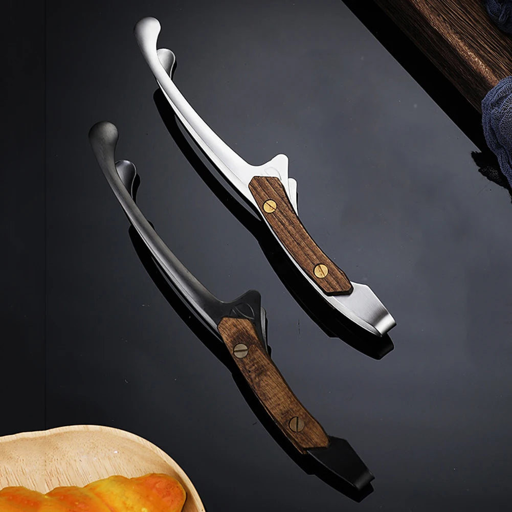 Bravion Grillzange Edelstahl | Hitzebeständig | Holzgriff | 25,5 cm BBQ Zange