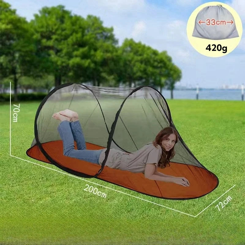 Nexora Pop-Up Moskitonetz Zelt für 1 Person | Faltbar & Tragbar | UV-Schutz & Belüftet für Camping & Bett