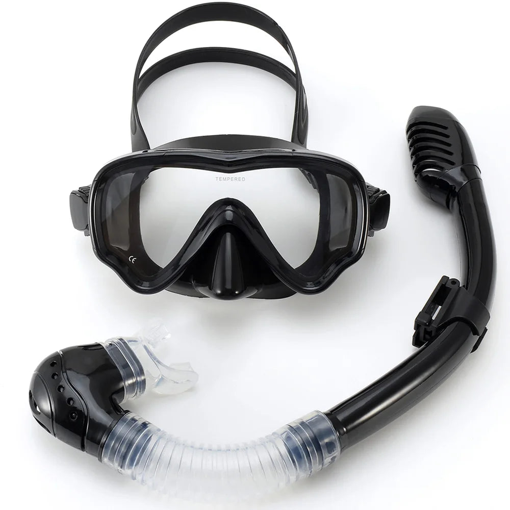 AquaJuni Kids Diving Mask with Snorkel | Anti-Fog & Leak-Proof | Tempered Glass & Silicone | For Boys & Girls 7–15 Years