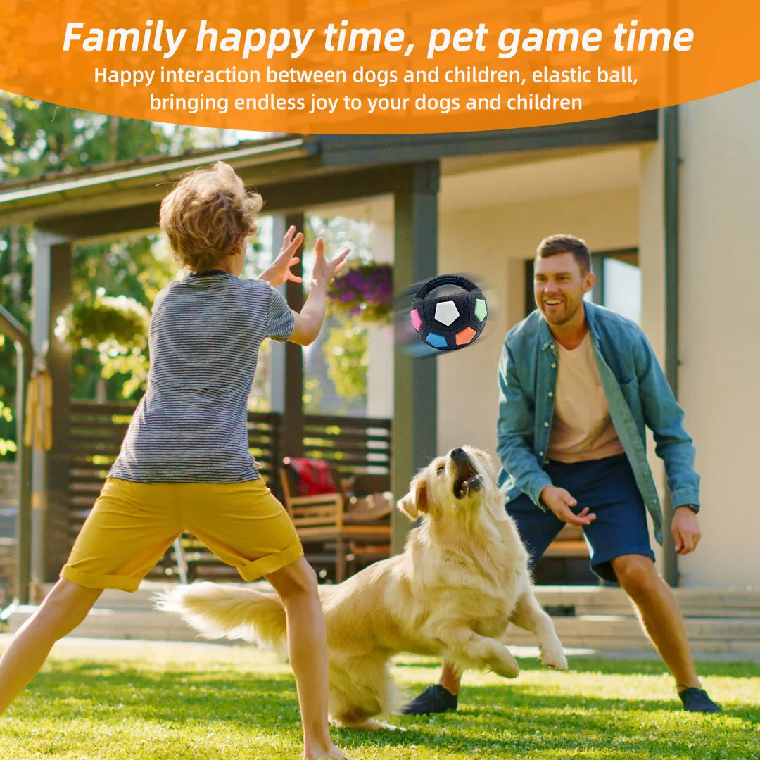 FurVivo Hundespielzeug Ball | Football-Design | Robuster Kautschuk | Quietschend & Zahnfreundlich