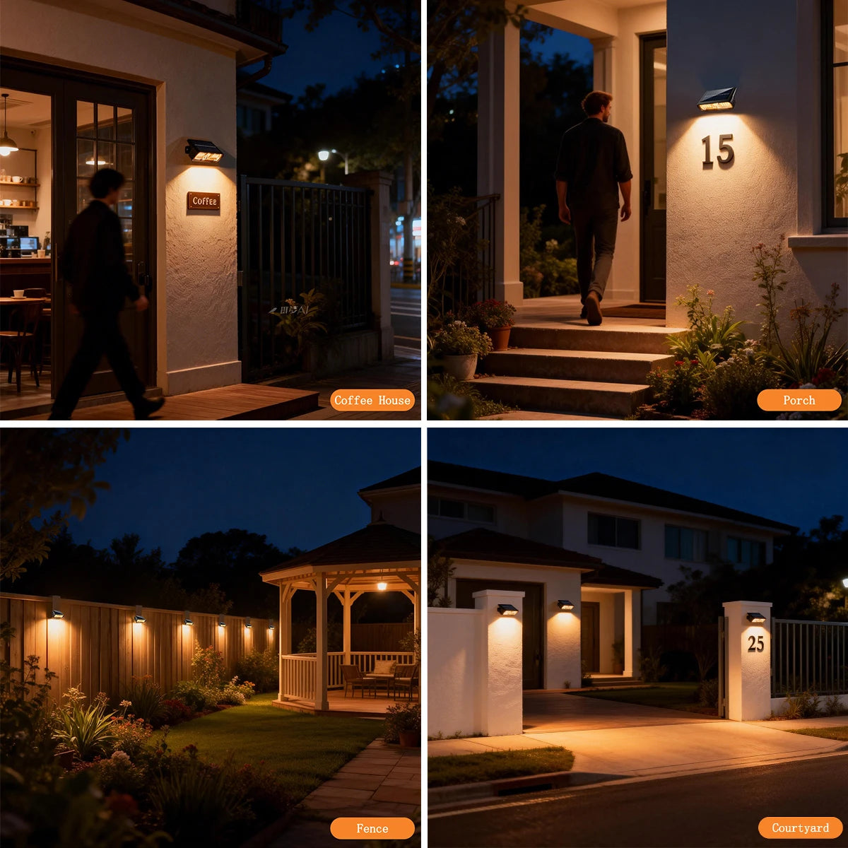 Luminaro | Solar-Hausnummernleuchte | 28 Warmweiße LEDs | Wasserdichte Garten-Wandleuchte 800 lm
