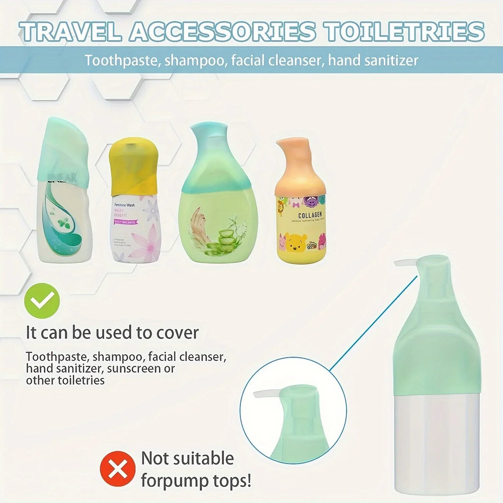 SealSleeve Silikon Auslaufschutz für Reiseflaschen | Toilettenartikel Hüllen | Passend für die meisten Größen | Bunt | Gepäckschutz