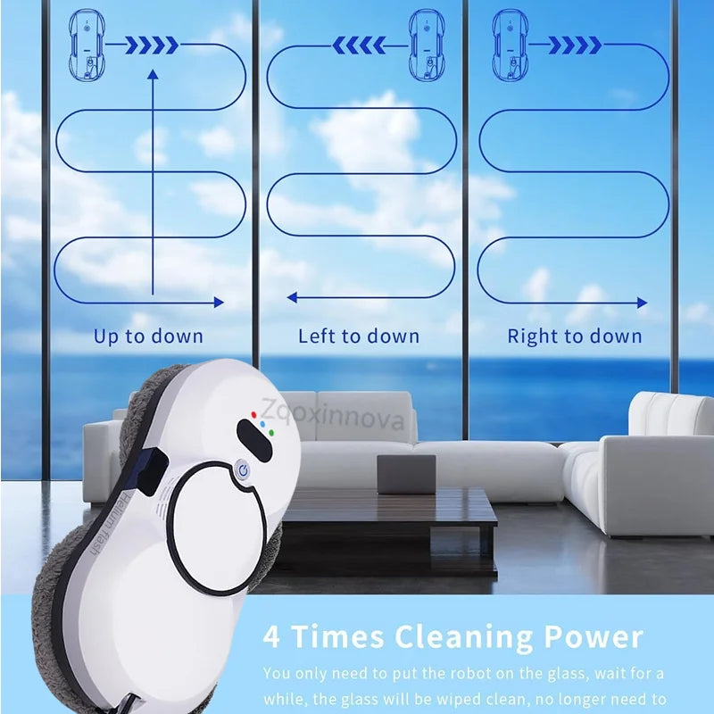 Fensterreinigungsroboter | Automatische Glasreinigung mit Wasserspray & UPS-Sicherheitssystem | 5600 Pa Saugkraft | Klarovia