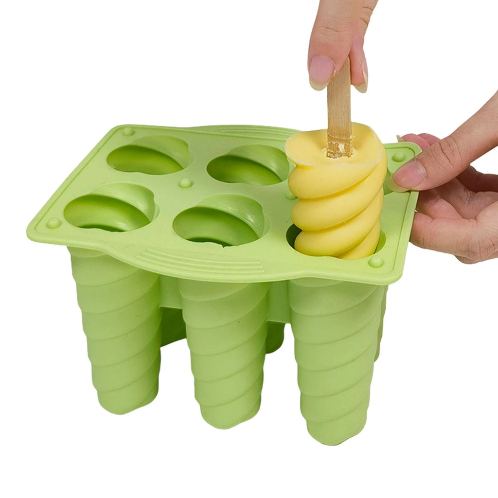 Glacelle Eis am Stiel Form 6er Set | Schnelles Gefrieren | Silikonform mit Deckel & Stielen | Wiederverwendbar