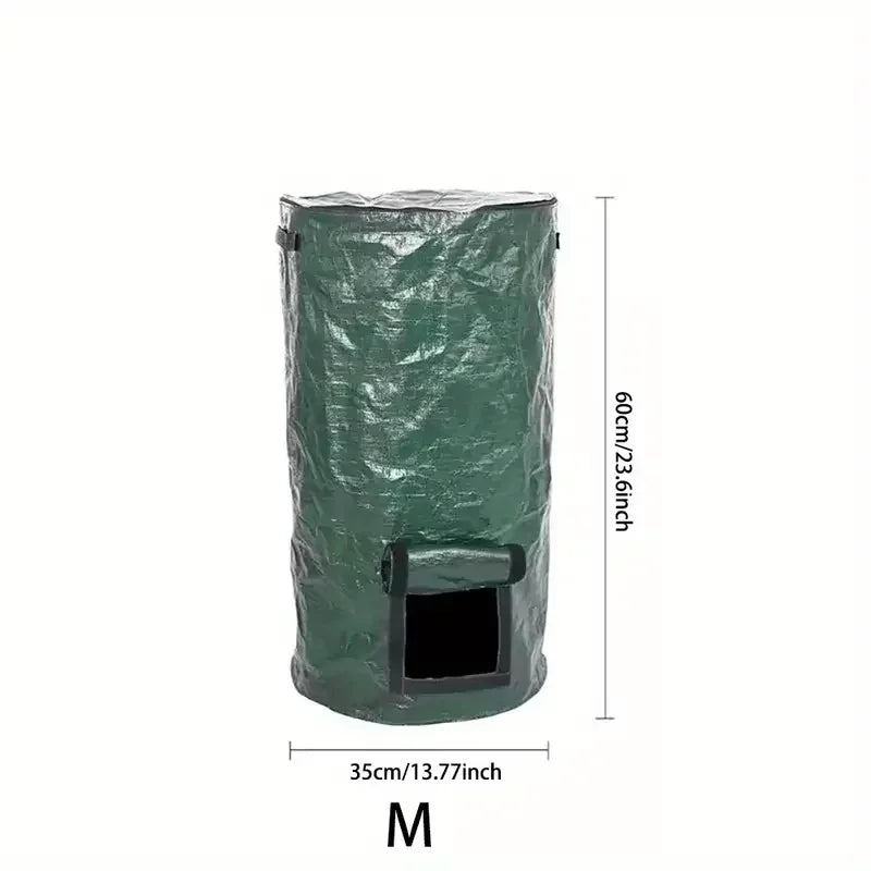 Gartenova | Kompostsack mit Reißverschlussdeckel & Tragegriffen | Wiederverwendbarer Gartenabfallsack | 129 L