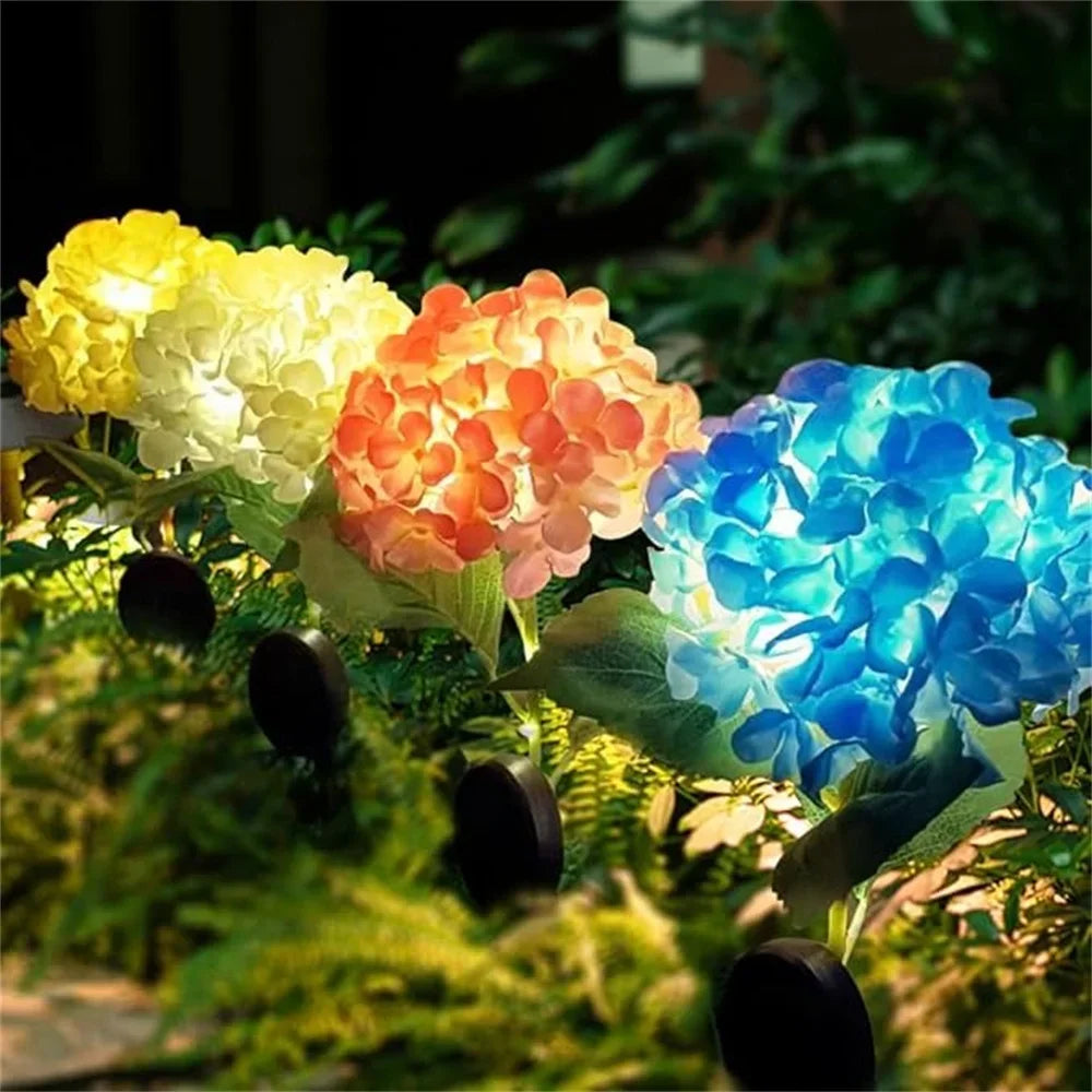 Floravelle Glow Solar Gartenleuchte Hortensie | LED Blumenstecker | IP65 Wasserdicht | Outdoor