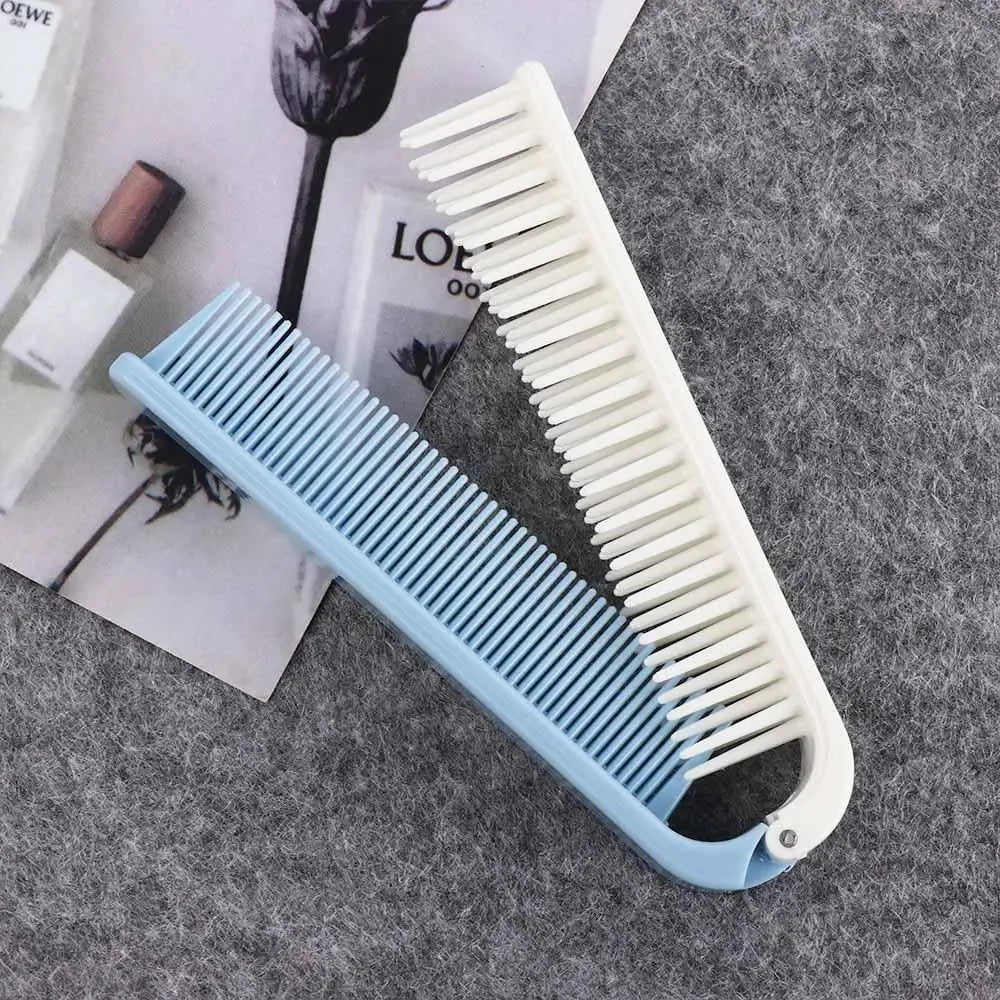 FOLIVIA Klappbare Haarbürste 2-in-1 | Antistatisch | Kompakt & Tragbar | Mit Spiegel | 19 cm Reisebürste