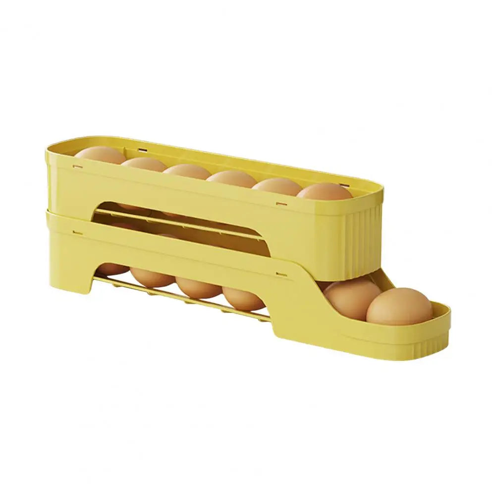 Egg Box RolloMaxx | 4-Stack Egg Organizer | Space-Saving & Self-Rolling | Transparent Design