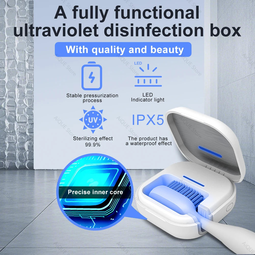 Cleanora Mini UV-Zahnbürstensterilisator 280nm | Tragbares Reiseetui | Wiederaufladbar 350 mAh