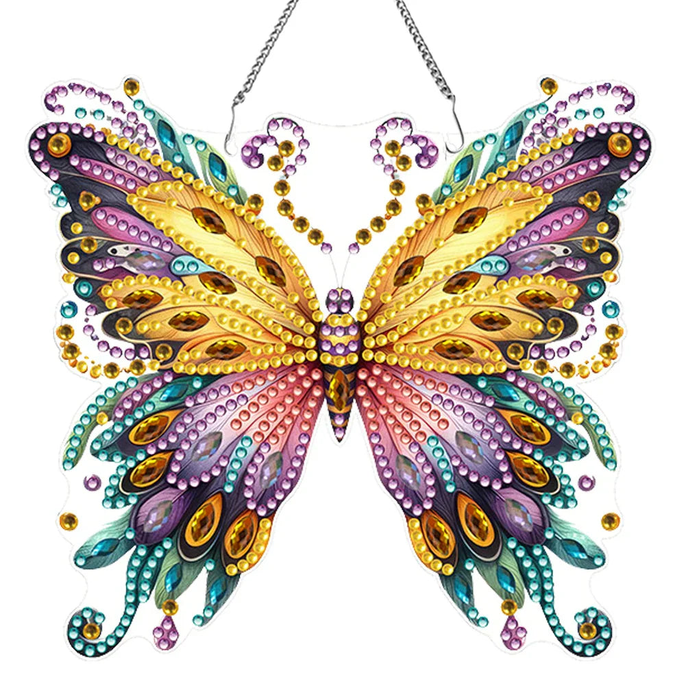 Butterfly Pendant | 5D DIY Diamond Painting | Double-Sided Acrylic | Sparkling Window Decoration