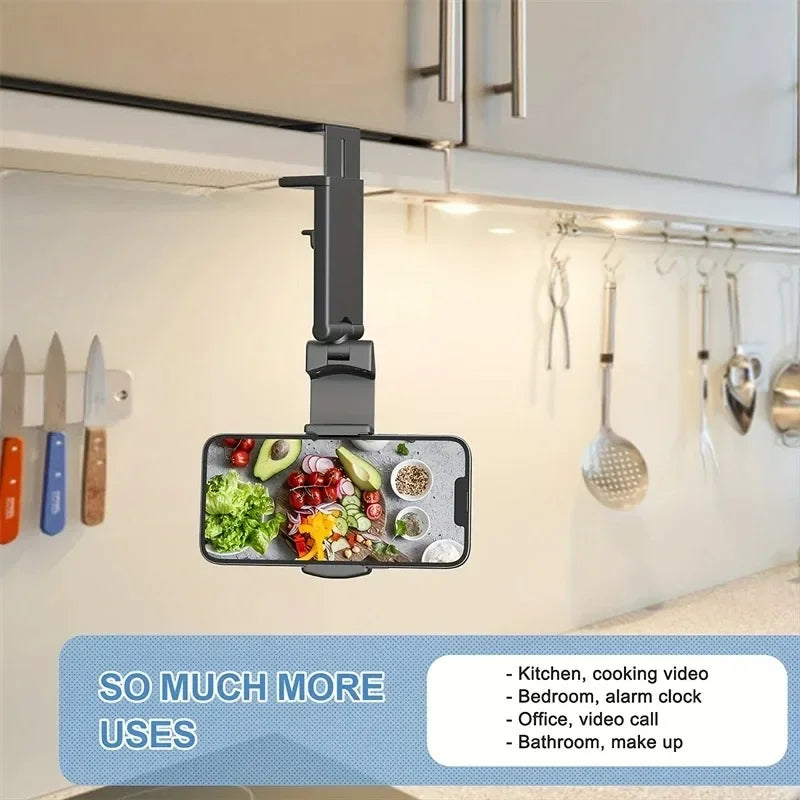TravelFlex Handyhalterung | Faltbarer Smartphone-Halter mit Klemme | 360° Drehbar | Für Flugzeug & Reisen