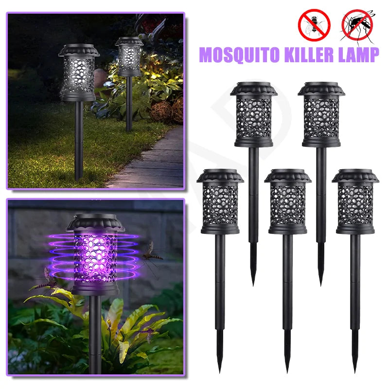 MosquiSolar | Solar LED Mückenfalle für Garten | Wasserdichte Insektenlampe mit UV-Licht | Solar Gartenleuchte für Terrasse & Camping