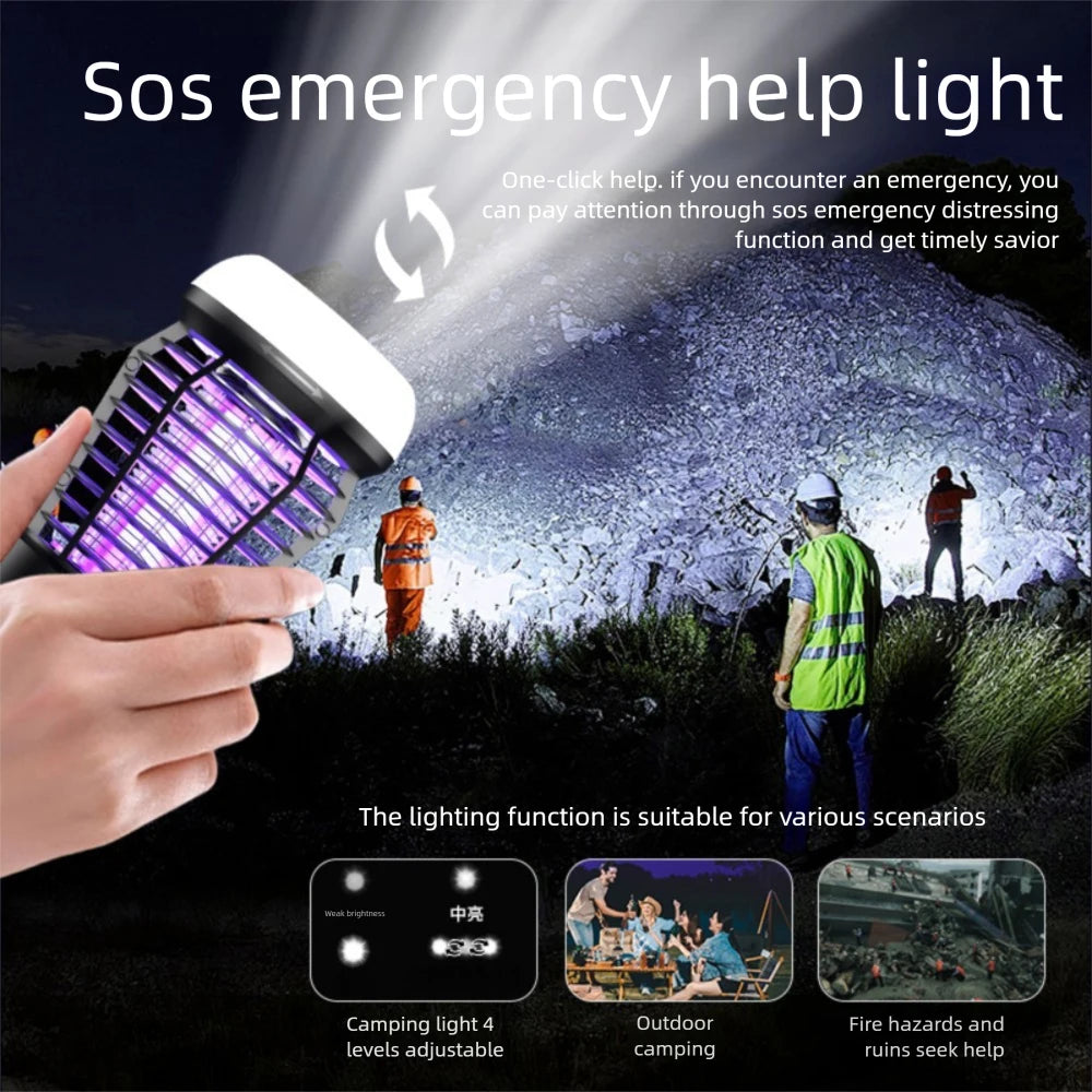MosquitoGuard Inverter USB Mückenlampe | Anti-Moskito & Campinglicht | 4 Helligkeitsstufen + SOS | Outdoor & Zuhause