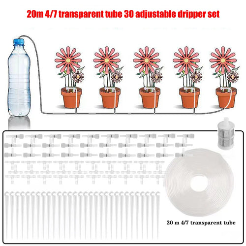 AquaGrün Pro Tropfbewässerungsset Garten | Mit Regulier-Ventil | Für Topfpflanzen & Gewächshaus