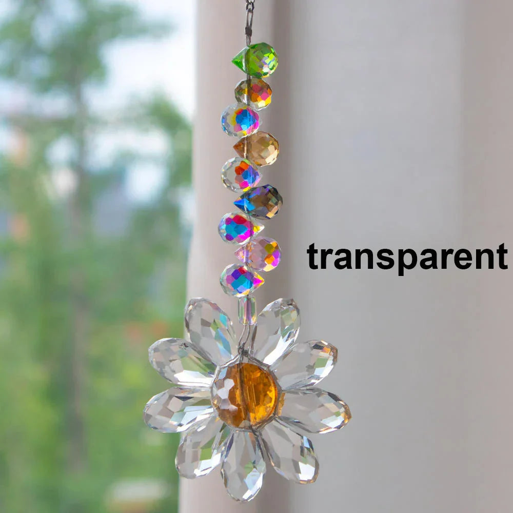 Crystal Suncatcher LumiMargarita | K9 Daisy Rainbow Catcher | Window & Garden Decoration | 32 cm | Gift Idea for Home