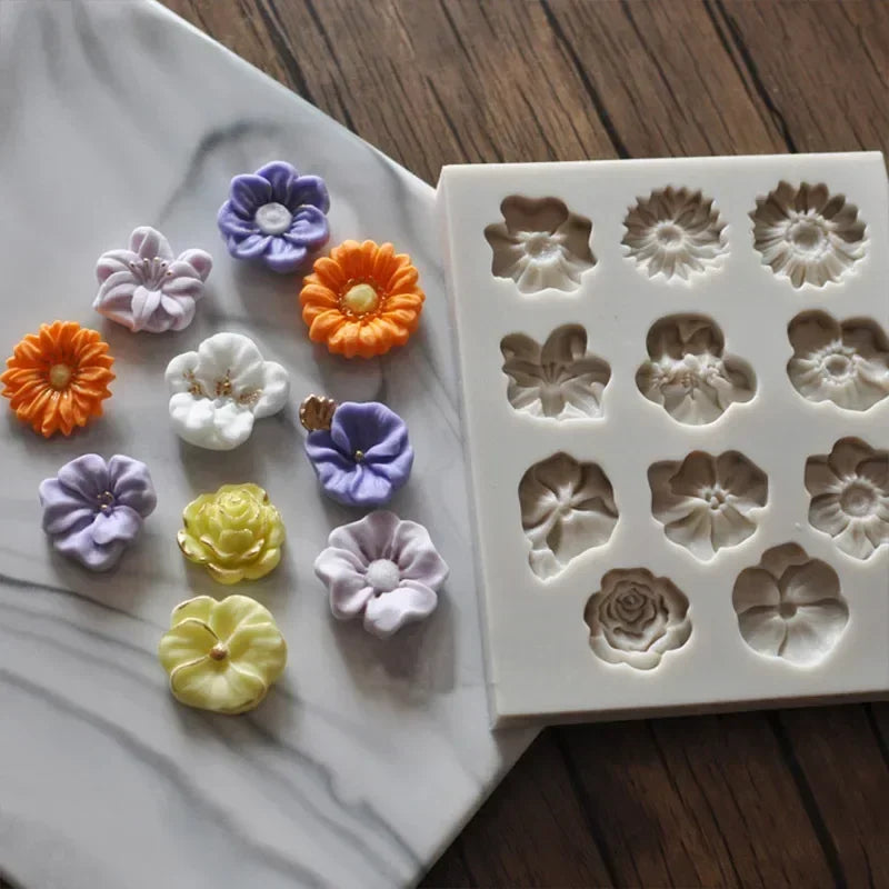 Florenza Silikon Blumenform Mini | Sonnenblume & Rose Backform | Fondant & Schokolade DIY 11 cm