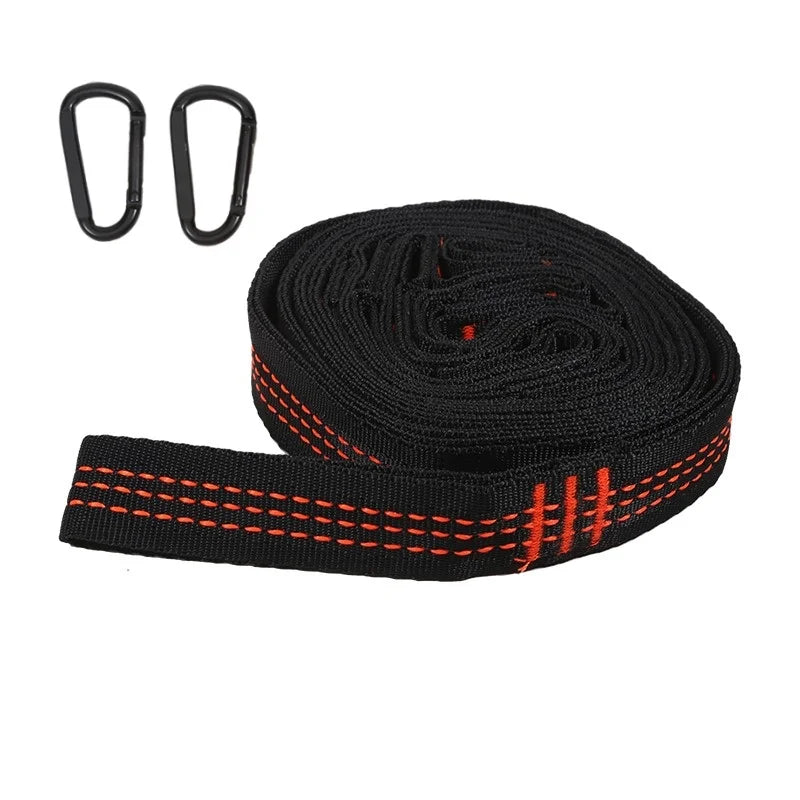 Hängkraft Hängematten Befestigungsset | 600 lbs Tragkraft | Polyester Gurte mit 5 Ringen | 2er Set