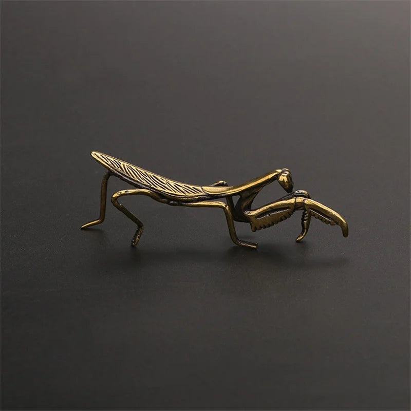Auravento Kupfer Gottesanbeterin Miniatur | Vintage Deko Figur | 7,2 cm Blumentopf & Tea Pet Ornament