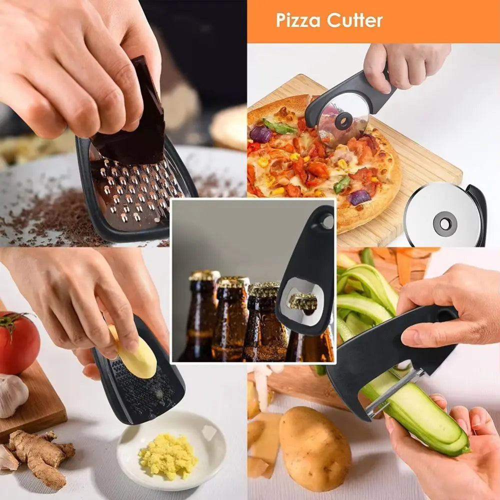 Campixor Camping Küchenutensilien Set | 6-teilig | Kompakt & Platzsparend | Multifunktionale Kochtools
