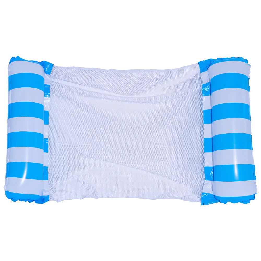 AQUAVIVA Inflatable Water Hammock | 130×70 cm | Foldable Pool Lounger with Backrest | Floating Bed for Pool, Beach & Vacation