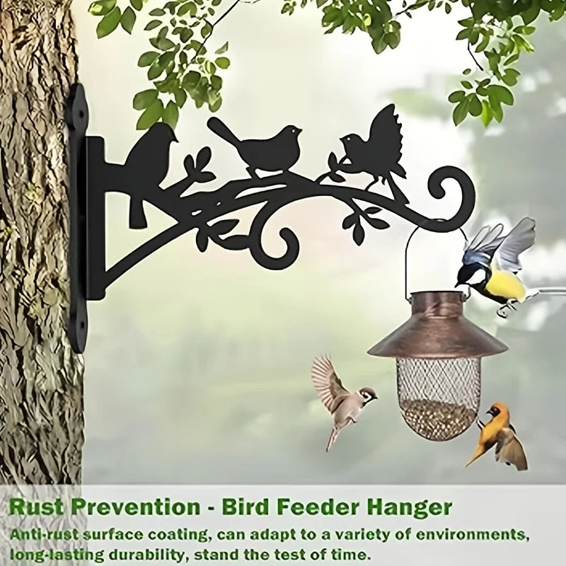 Floravia | Wandhalter für Blumenampeln mit Vogel- & Blattdesign | Metall-Pflanzenhaken für Garten und Balkon