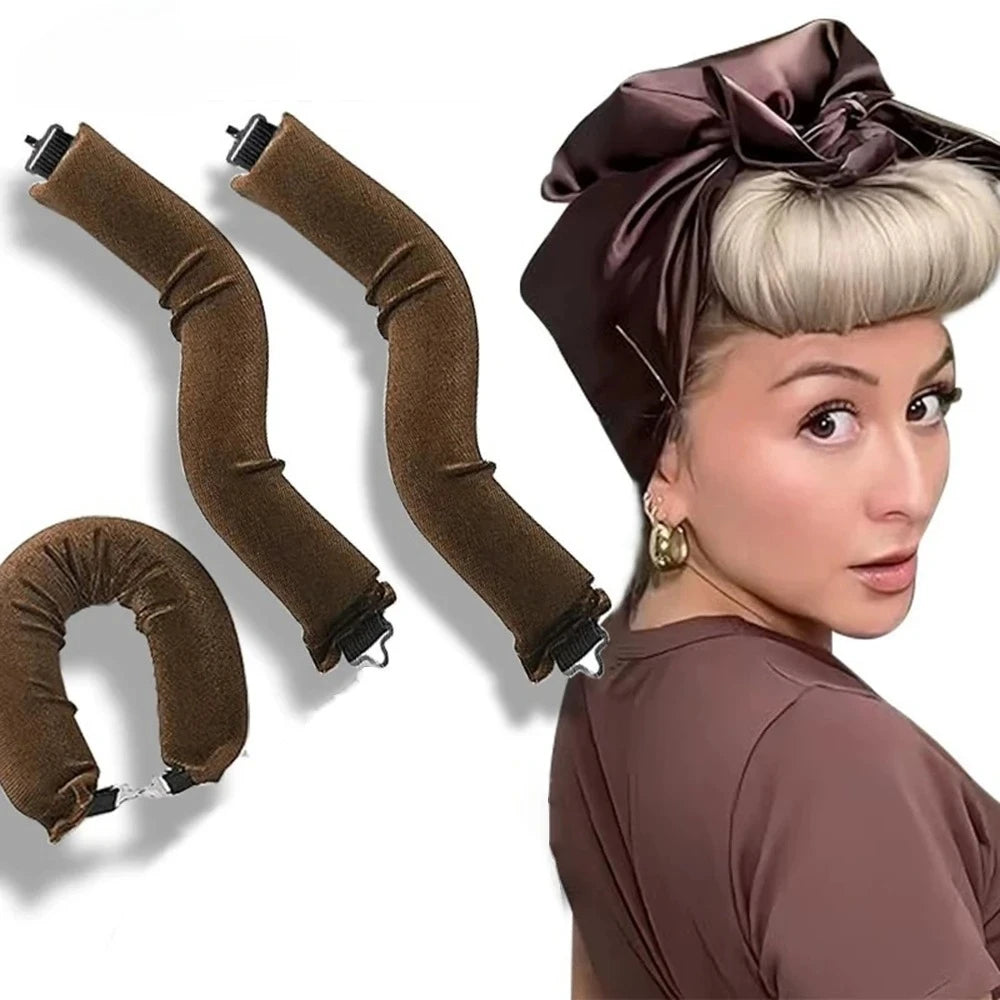 FlexiCurls Hitzefreie Haarwickler Stirnband | Flexible Schaum-Lockenwickler | 25 cm | Schlaf-Locken & DIY Styling | 3 Stück