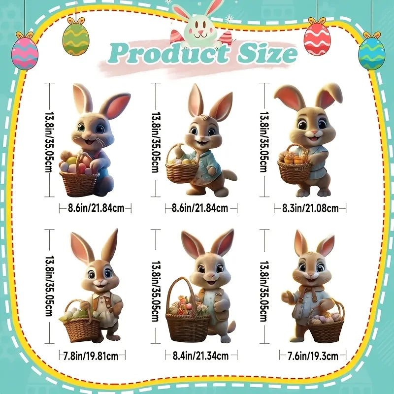 FrühlingsNest Osterhasen Gartenstecker Set | Niedliche Hasen Deko | Vintage Frühlings Gartendekoration | 6-teilig