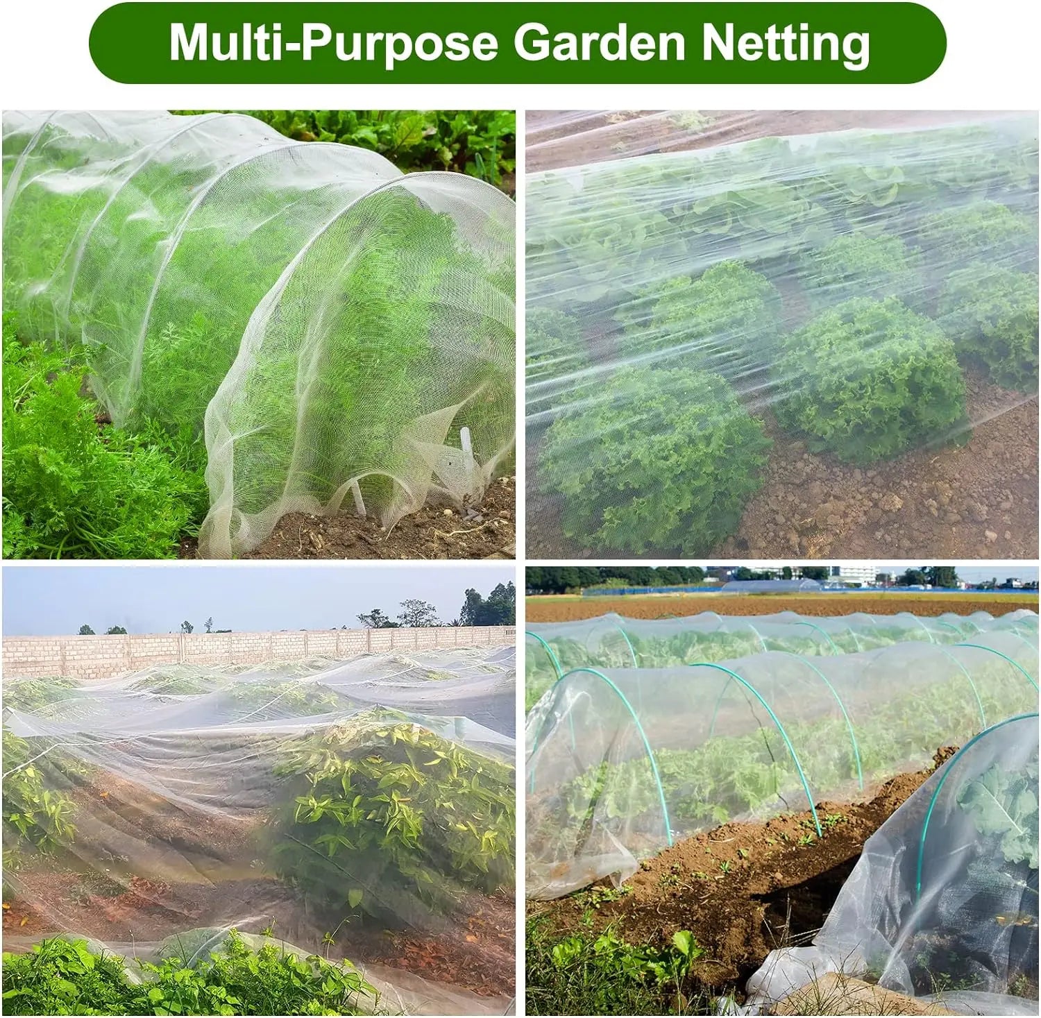 GreenShield Pro Pflanzenschutznetz | HDPE Insektenschutz & Vogelschutz | Lichtdurchlässig | Für Gemüse & Obst