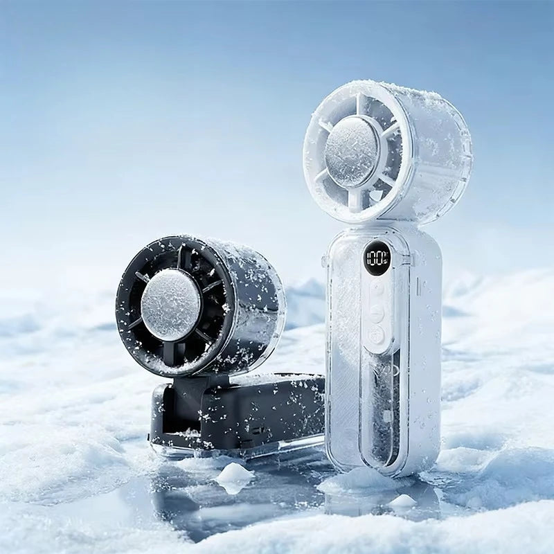 Frostivo | Handventilator mit Halbleiter-Kühlung | Wiederaufladbar | 3600 mAh Akku | Faltbar & Tragbar