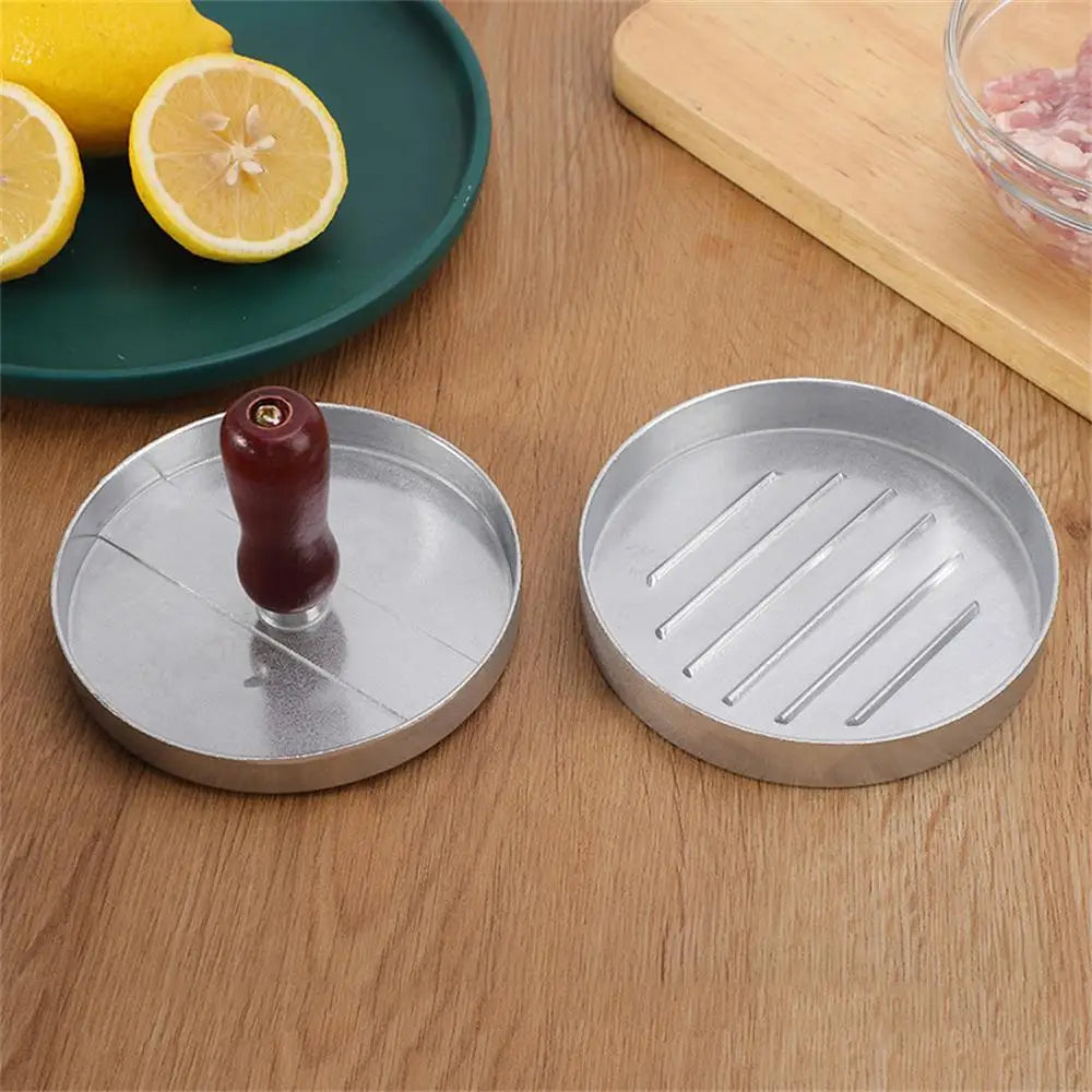 BurgerMeister Pro Hamburger-Pattie-Maschine | Runde Burgerpresse aus Aluminium | Kreativer Frühstücks-Helfer | 12×12×8 cm