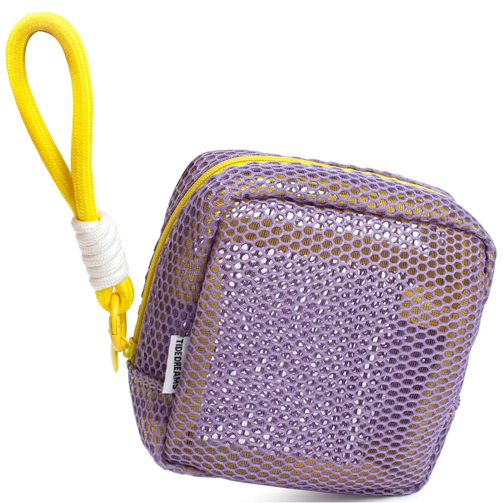 OrgaMesh | Kosmetiktasche aus Netzgewebe mit Reißverschluss | Kompakte Reise-Organizer Tasche 12 x 12 x 6 cm