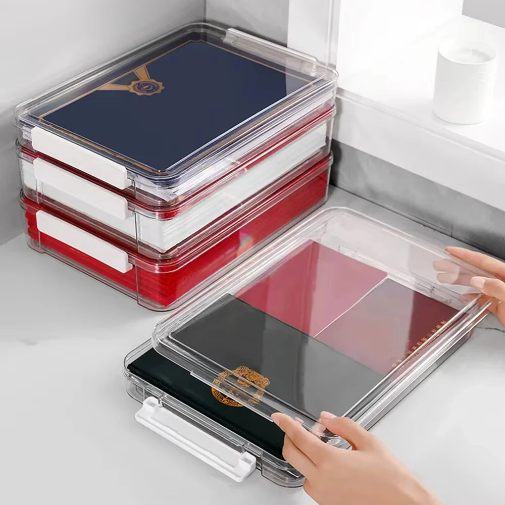 ClearStack Dokumentenbox A4 | Transparent | Stapelbar | Staubgeschützt