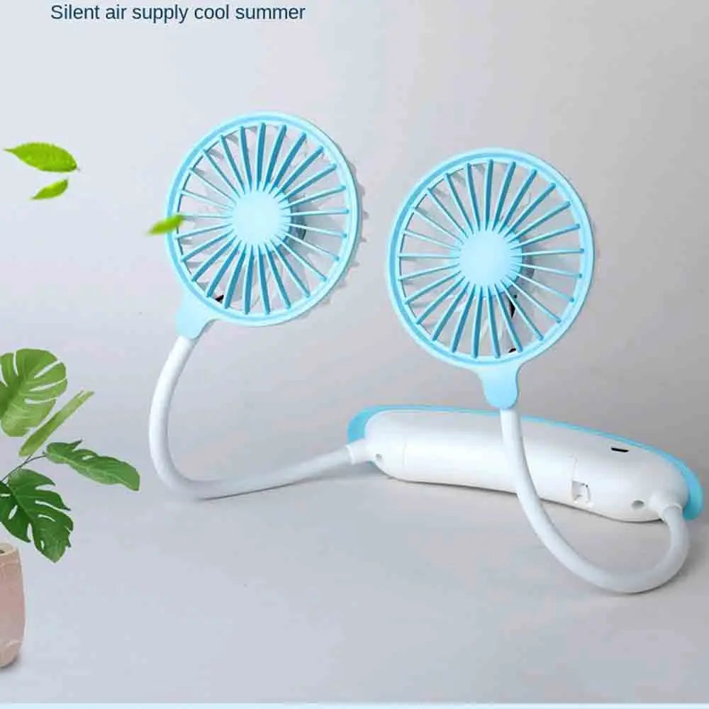 Breezino Mini Halsventilator | USB Wiederaufladbarer Neckband Fan | Tragbarer Lüfter für Sport, Büro & Outdoor 30 cm