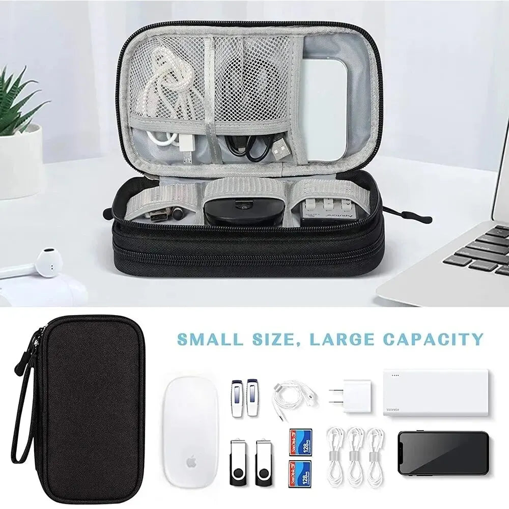 CableGuard Reise Kabel Organizer | Wasserdichte Aufbewahrungstasche | Doppel-Lagen Elektronik Zubehör Tasche