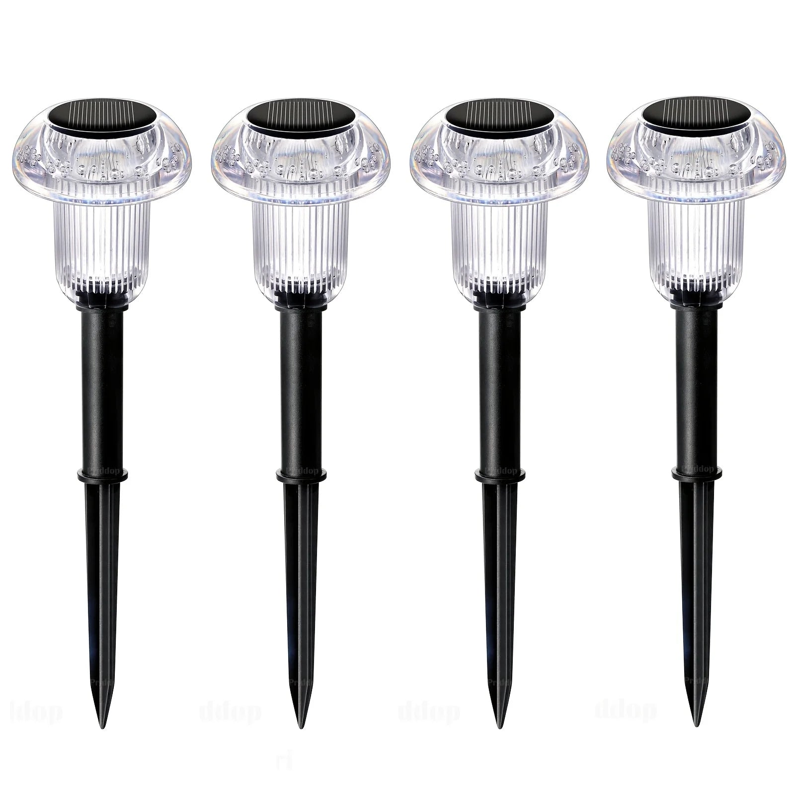 GlowShroom | 4er Set Solar Pilzleuchten LED | IP65 Wasserdichte Gartenstecker | Dekorative Wegbeleuchtung für Garten & Einfahrt