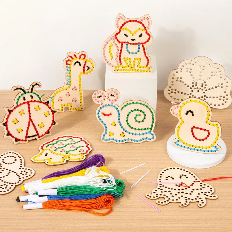 FiloFun Montessori Holz-Schnürspiel | Feinmotorik & Kreativität | Kinder Lernspiel ab 1 Jahr