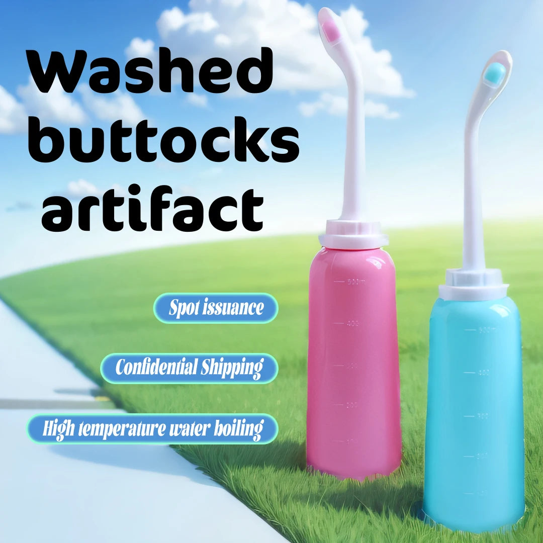 Aquamora Tragbares Bidet 500 ml | Sanfte Intimhygiene | Handbrause für Reisen & Zuhause | Wiederverwendbare Wasserflasche