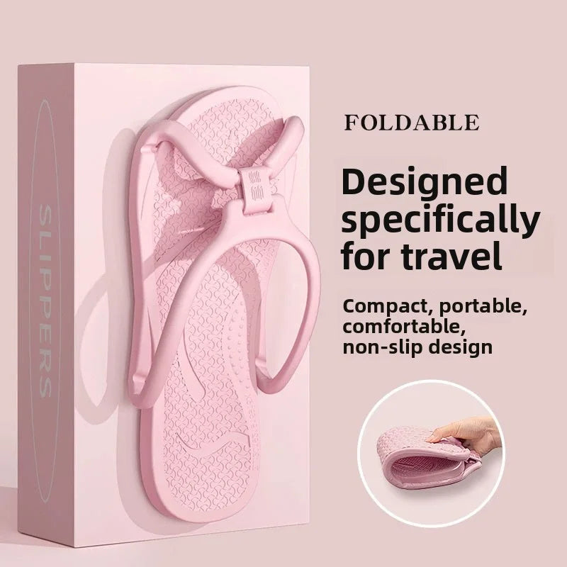 FoldStep Reise Slipper | Faltbar & Leicht | EVA Flip Flops | Rutschfeste Sohle | Unisex | Hotel Bad Strand Indoor Outdoor