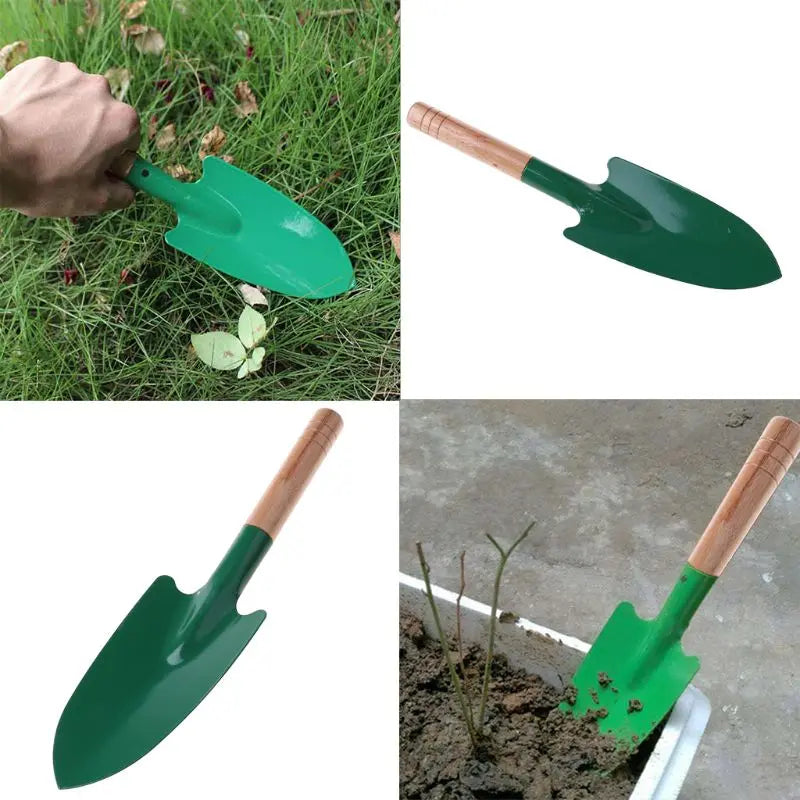 GrünMeister Gartenschaufel mit Holzgriff | Verstärkt | Leichte Handhabung für lockere Erde und Pflanzen