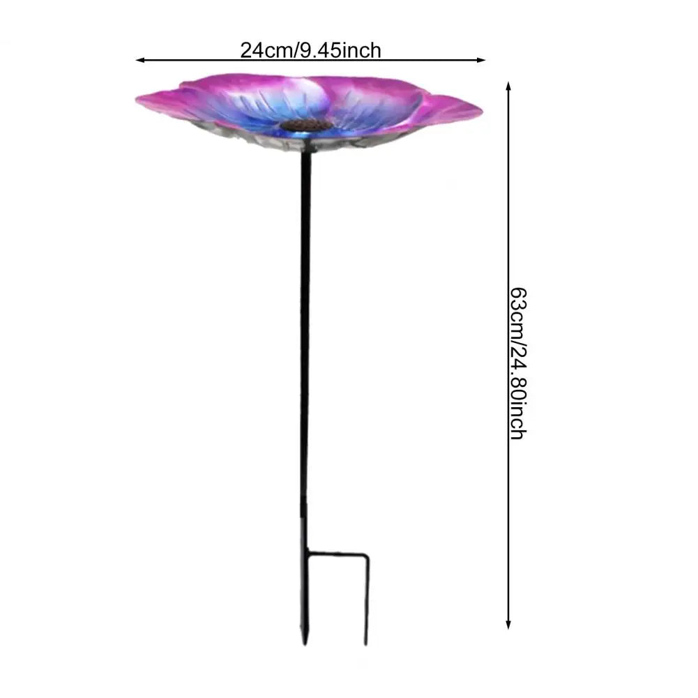 BirdHaven Vogeltränke Metall | 24 cm Durchmesser | Höhenverstellbar 63 cm | Garten & Outdoor Deko