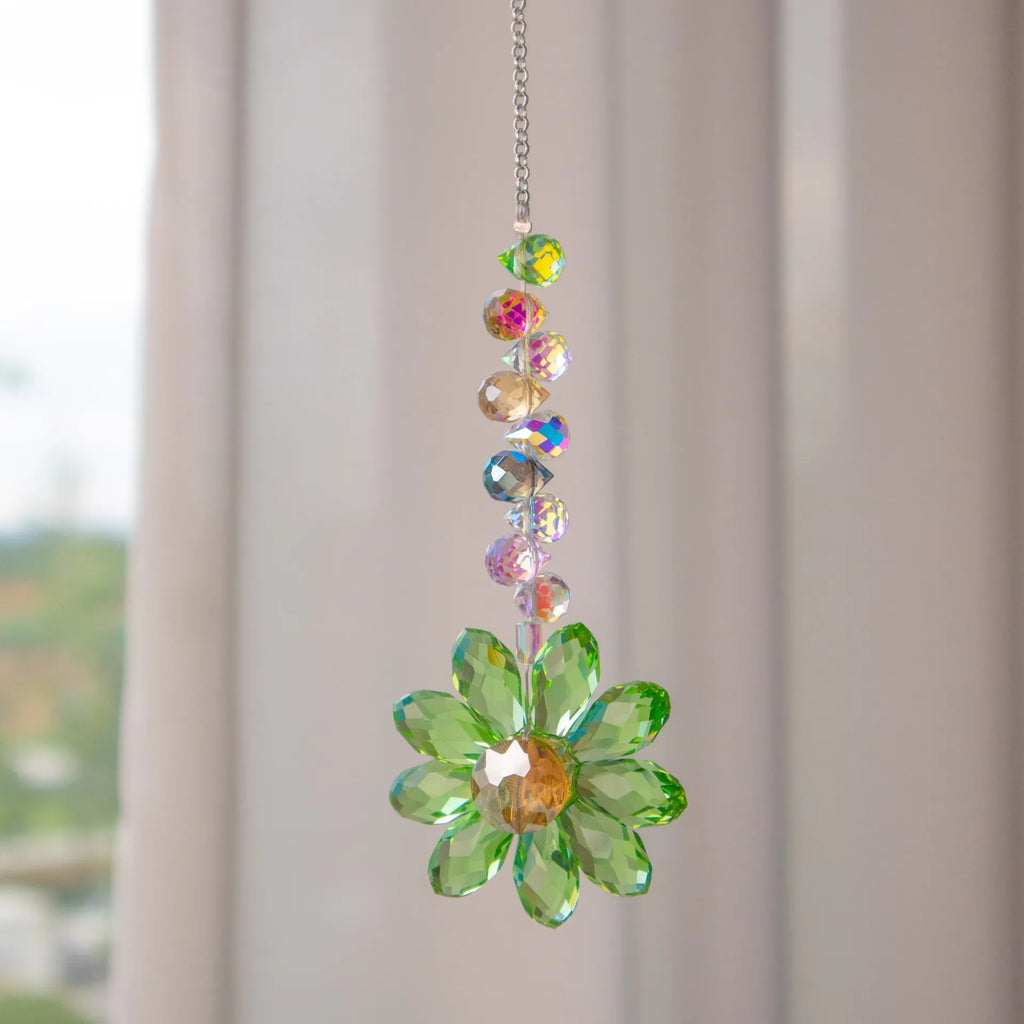 Crystal Suncatcher LumiMargarita | K9 Daisy Rainbow Catcher | Window & Garden Decoration | 32 cm | Gift Idea for Home