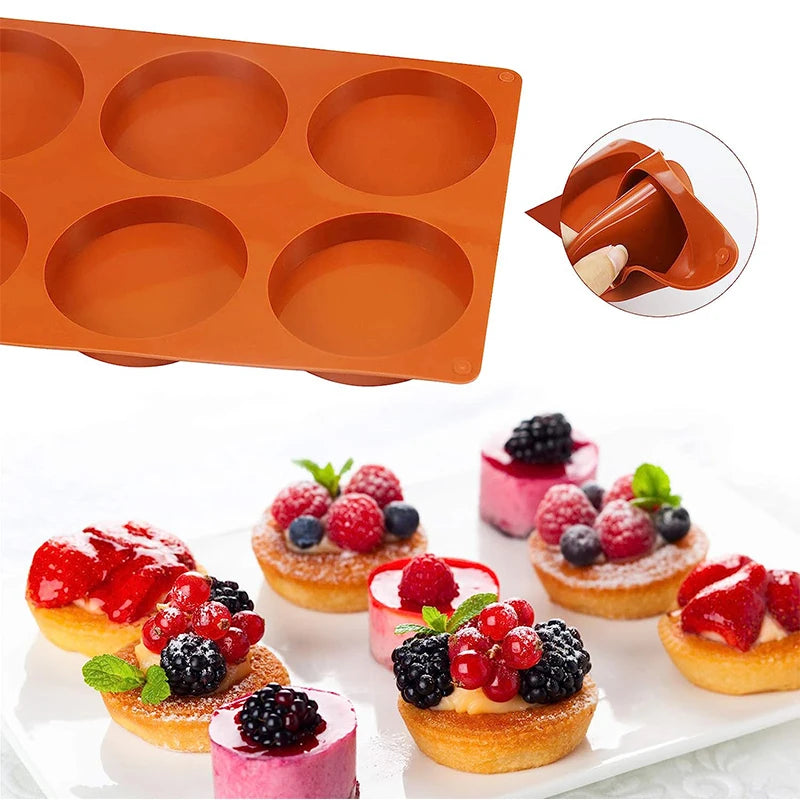 BakeForm Flexi Silikon Backform 6 Mulden | Antihaft | Flexibel | Rund