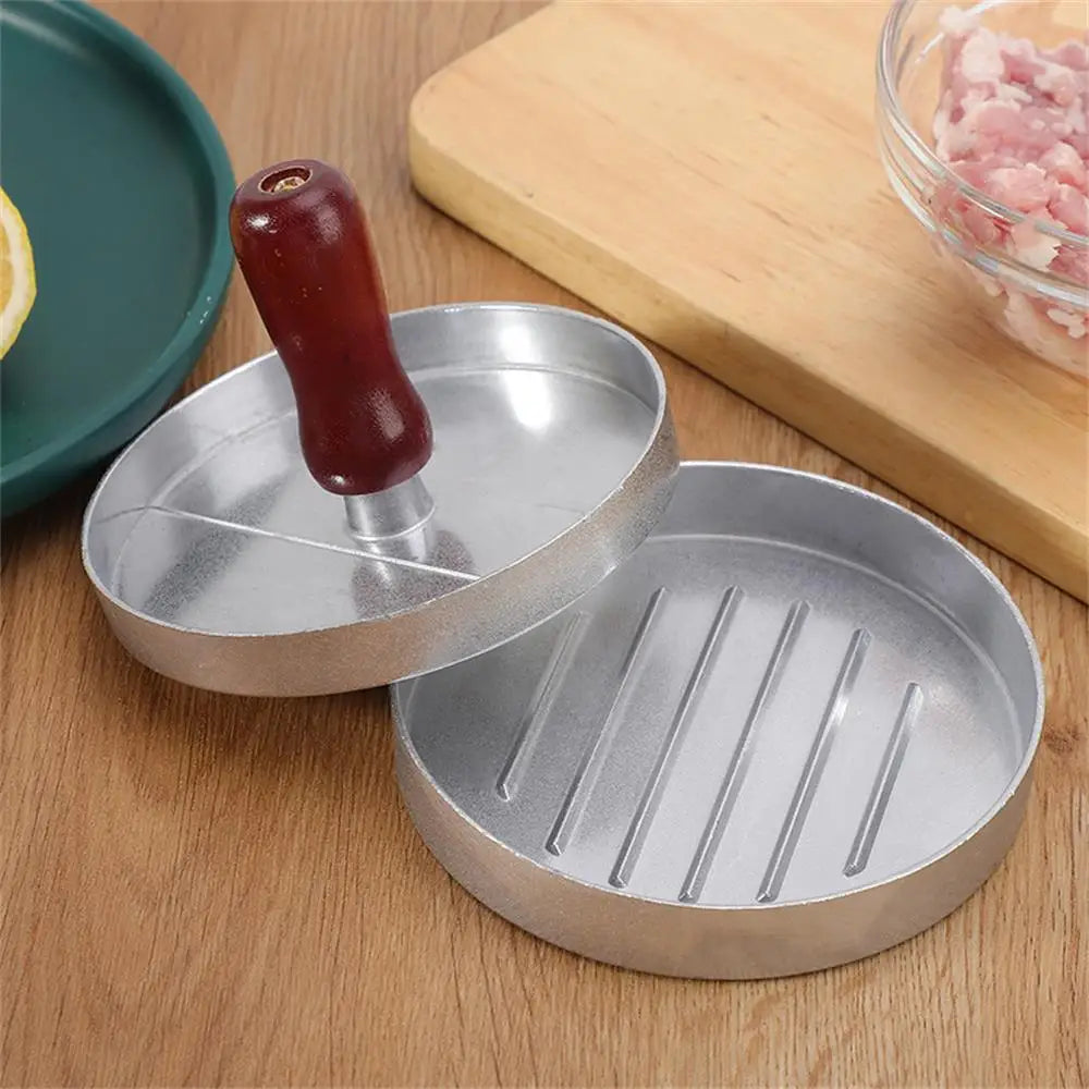 BurgerMeister Pro Hamburger-Pattie-Maschine | Runde Burgerpresse aus Aluminium | Kreativer Frühstücks-Helfer | 12×12×8 cm